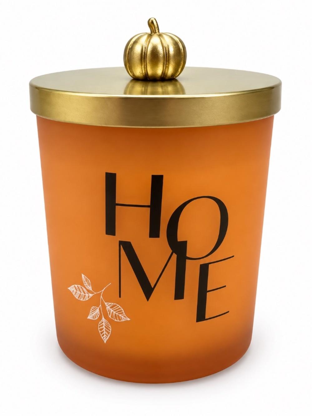 Pumpkin Spice Candle 9.5 oz Orange Gold Pumpkin Lid New